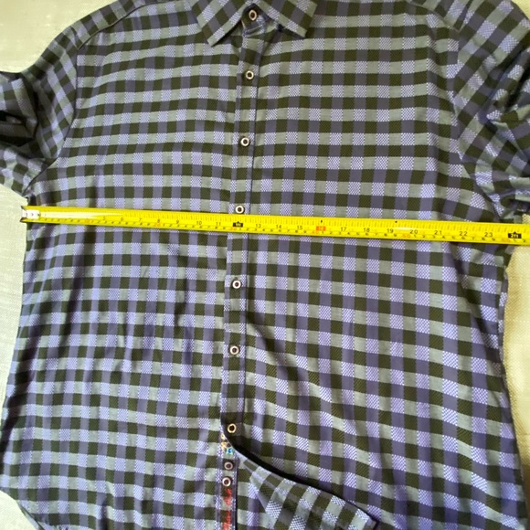 Robert Graham Purple Check Cotton Lightweight Embroidery Cuffs Shirt - Sz-2XL - Picture 11 of 16